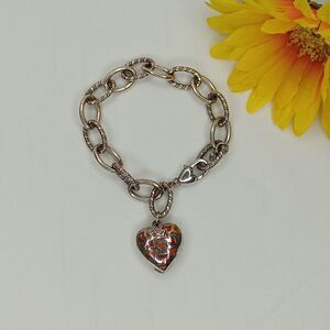 Brighton Bracelet Power of Pink Heart 2009 POP Open Locket Charm Enamel Hearts